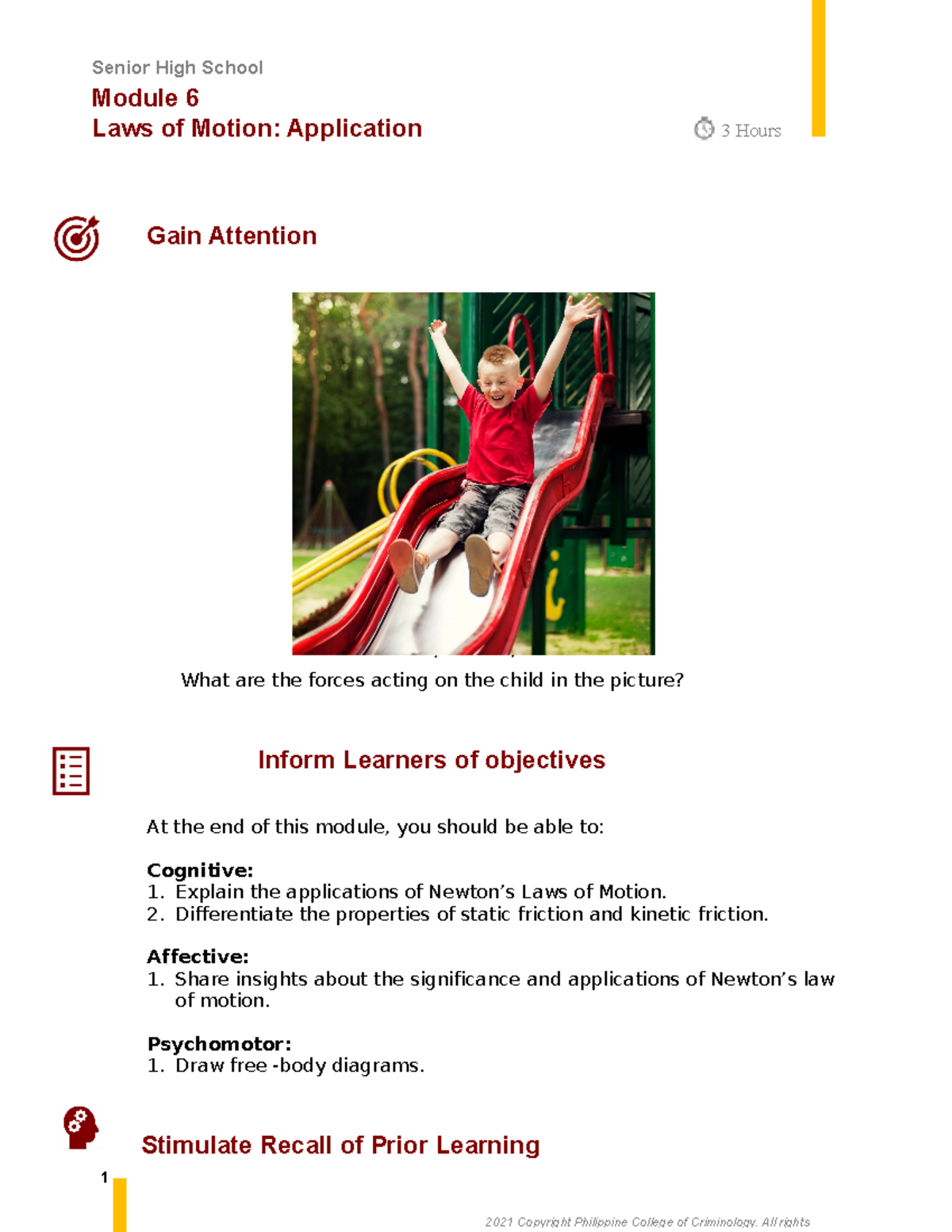 Module 6: Application of Laws of Motion in General Physics 1 - Studocu