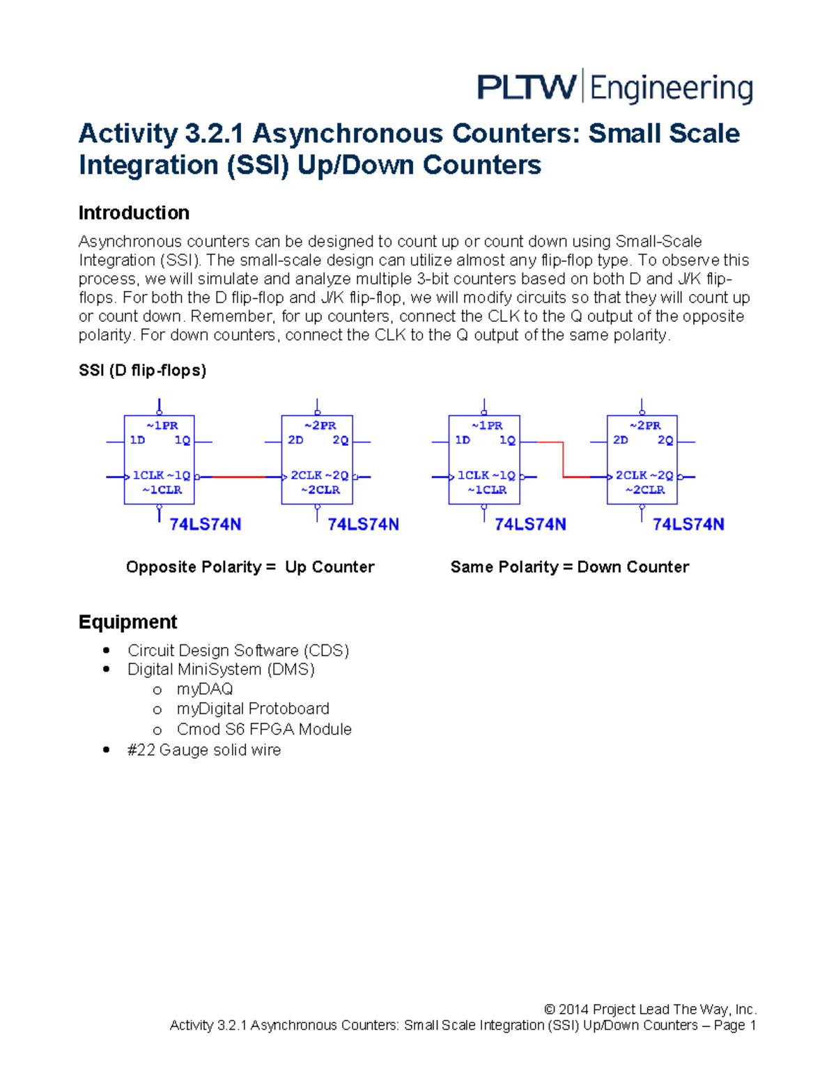 3.2.1.A Asynchronous Counters: SSI Up/Down Counter Design and ...
