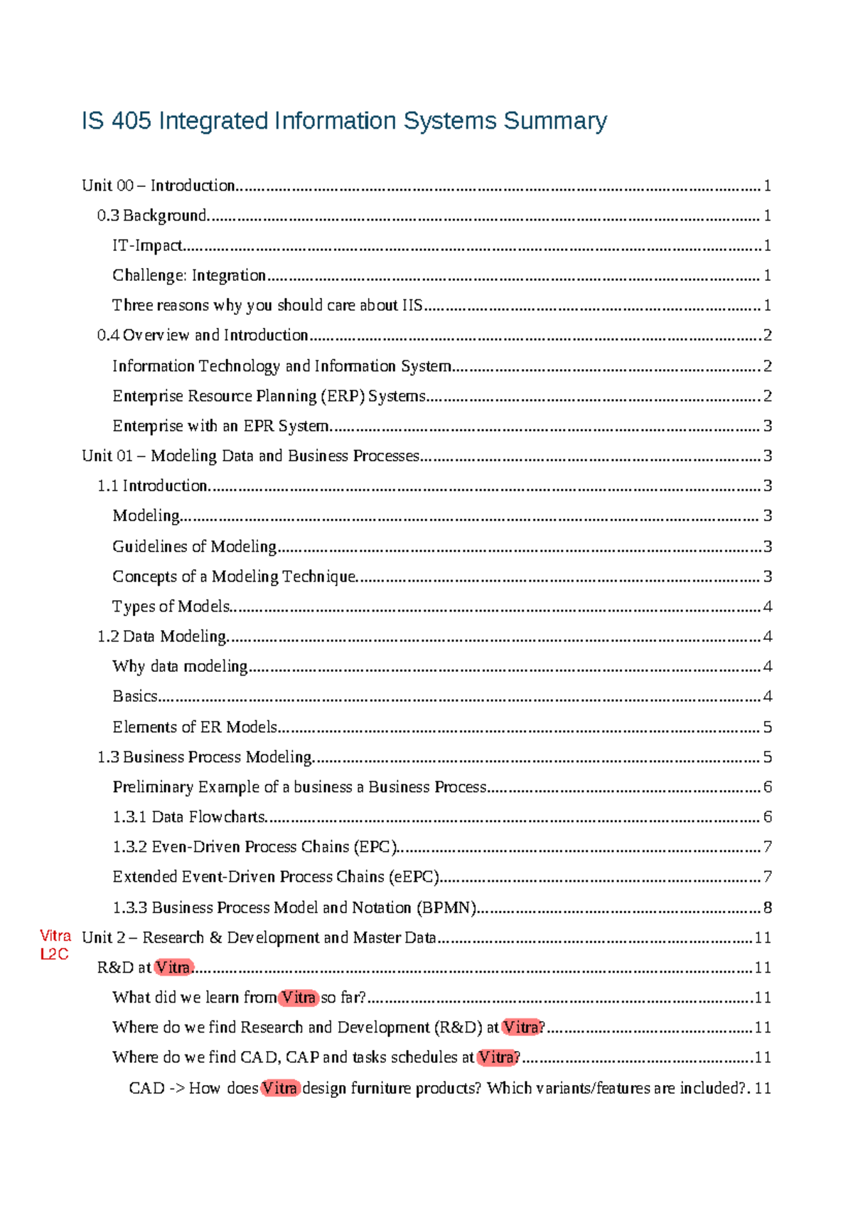 IS 405 Integrated Information Systems Comprehensive Summary - Studocu