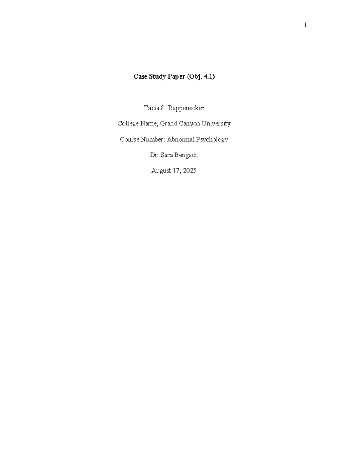 Psy-470 Case Study Paper: Substance Use Disorder Analysis (Obj. 4.1 ...