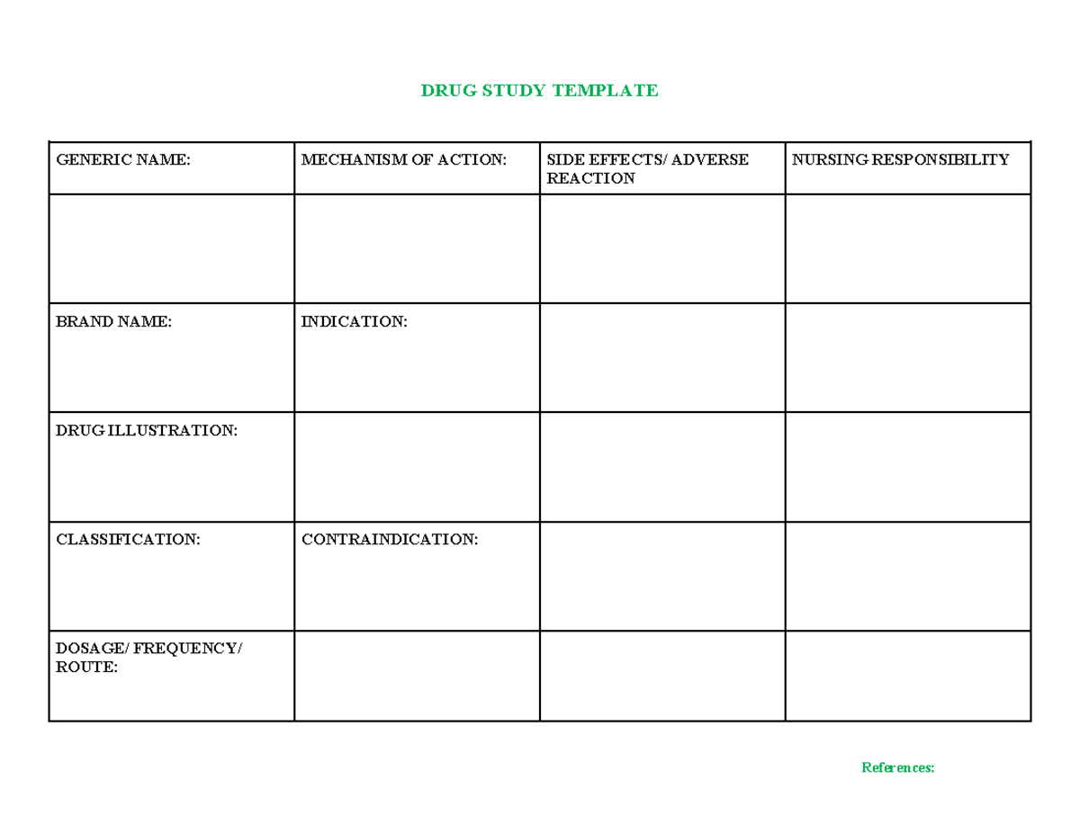DRUG Study - Jdjd - Nursing - DRUG STUDY TEMPLATE GENERIC NAME ...