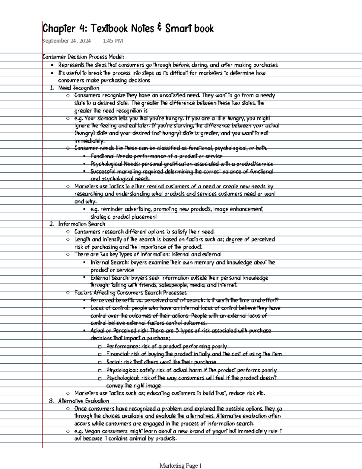 Chapter 4: Consumer Decision Process Model - Marketing Notes - Studocu