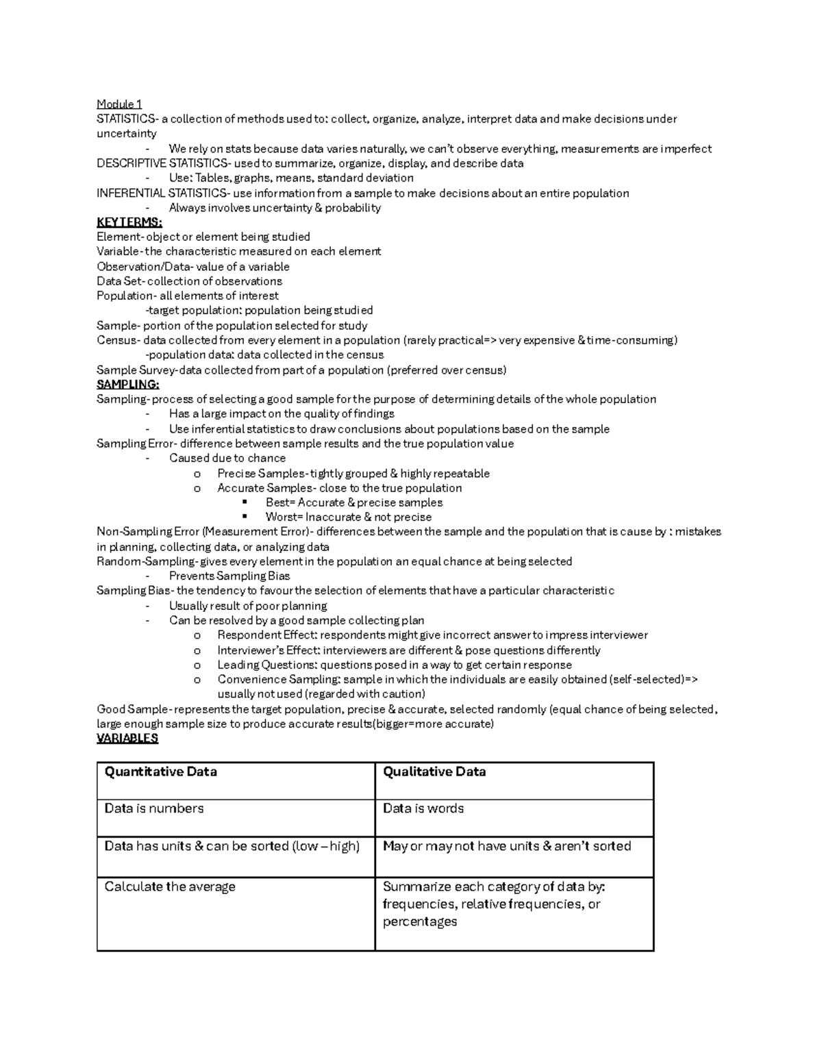 PLSC 214 Cheat Sheets: Methods for Data Collection & Analysis - Studocu