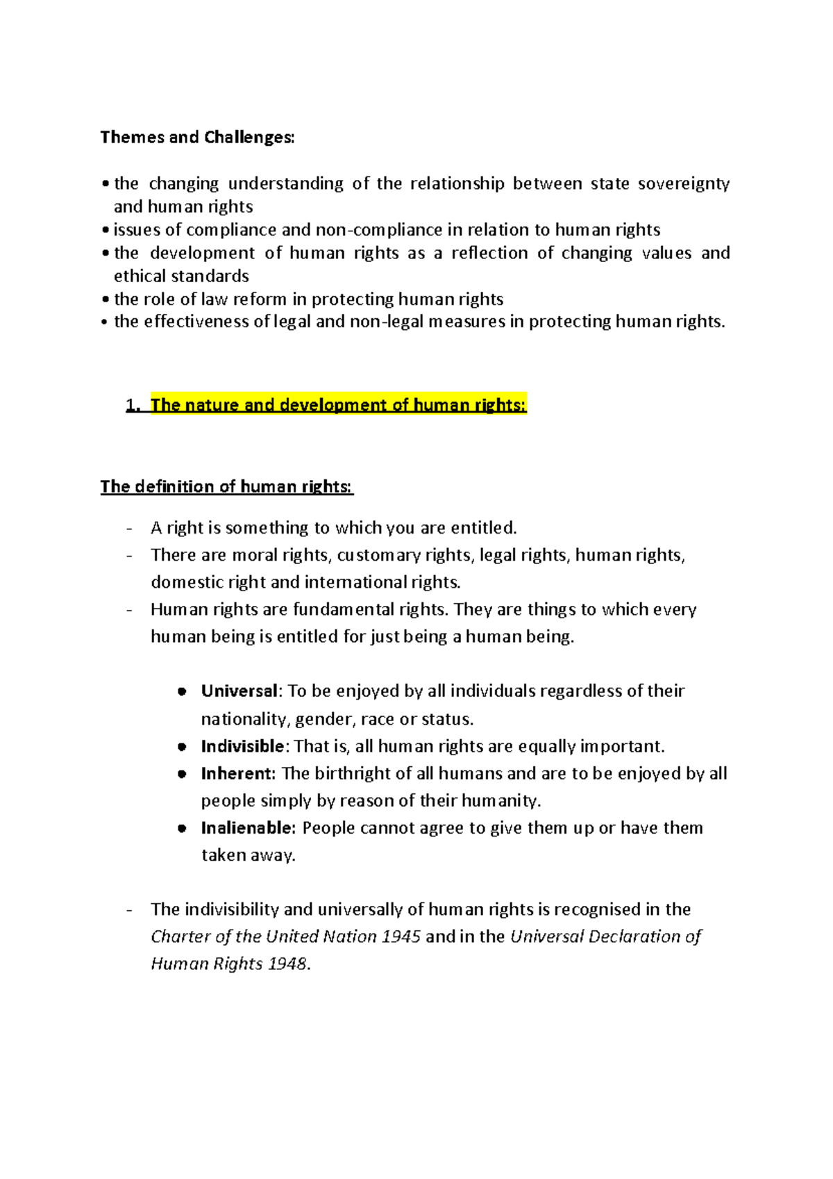 Human Rights and State Sovereignty: Themes, Challenges, and ...