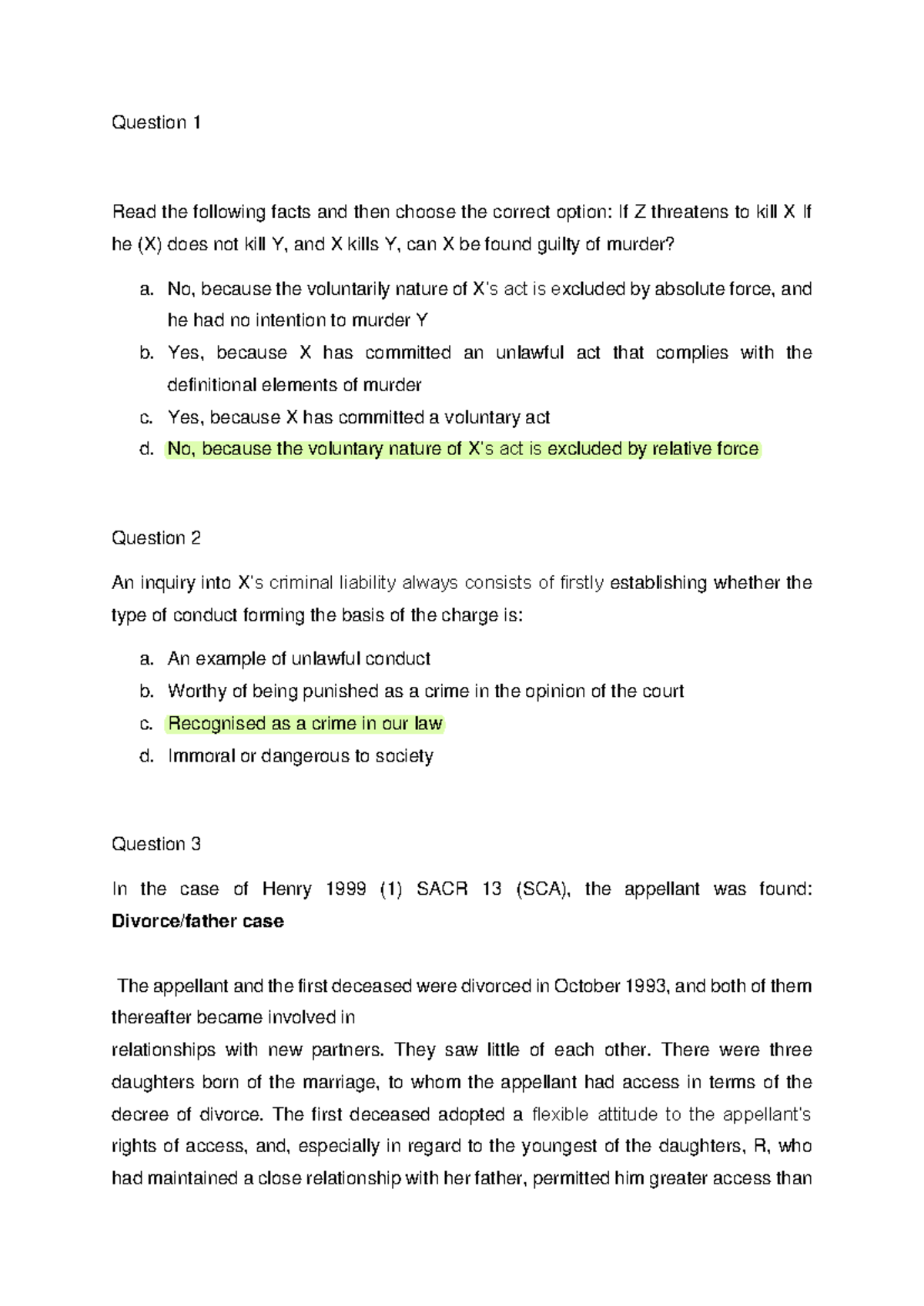 CRW2601 LU 8 MEMO: Understanding Criminal Liability Concepts - Studocu