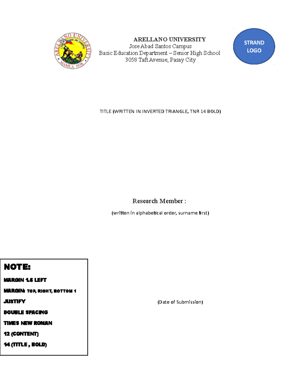 Research Paper Format Guidelines for RSHS (Final Submission) - Studocu