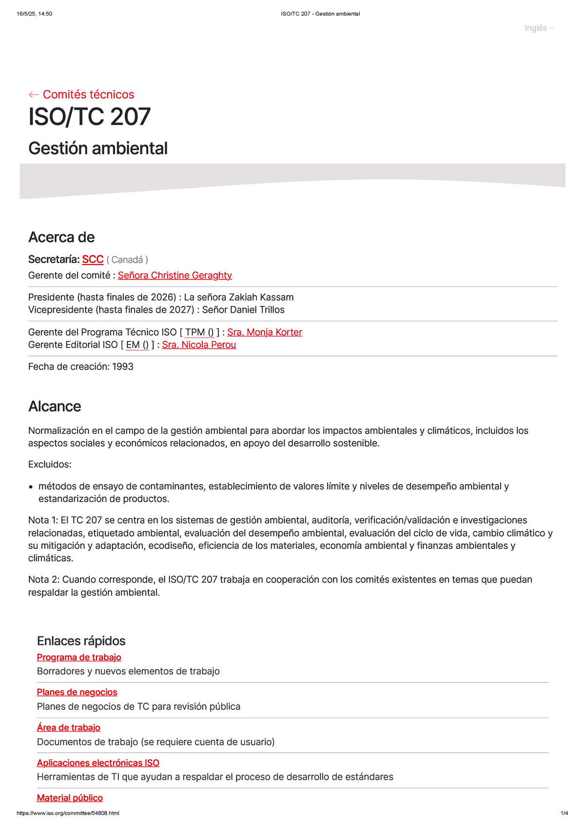 ISO TC 207 - Gestión Ambiental: Estandarización y Desarrollo Sostenible ...