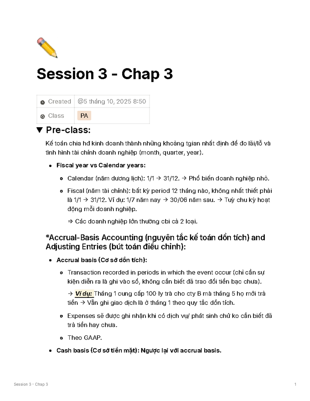 Lecture Notes - PA Kế Toán: Chapter 3 Overview and Key Concepts - Studocu