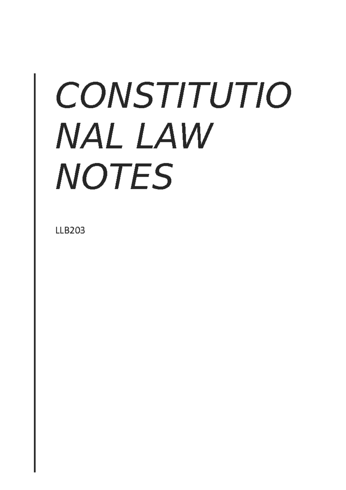 LLB203 Final Exam Notes - Indigenous Perspectives & Constitutional Law ...