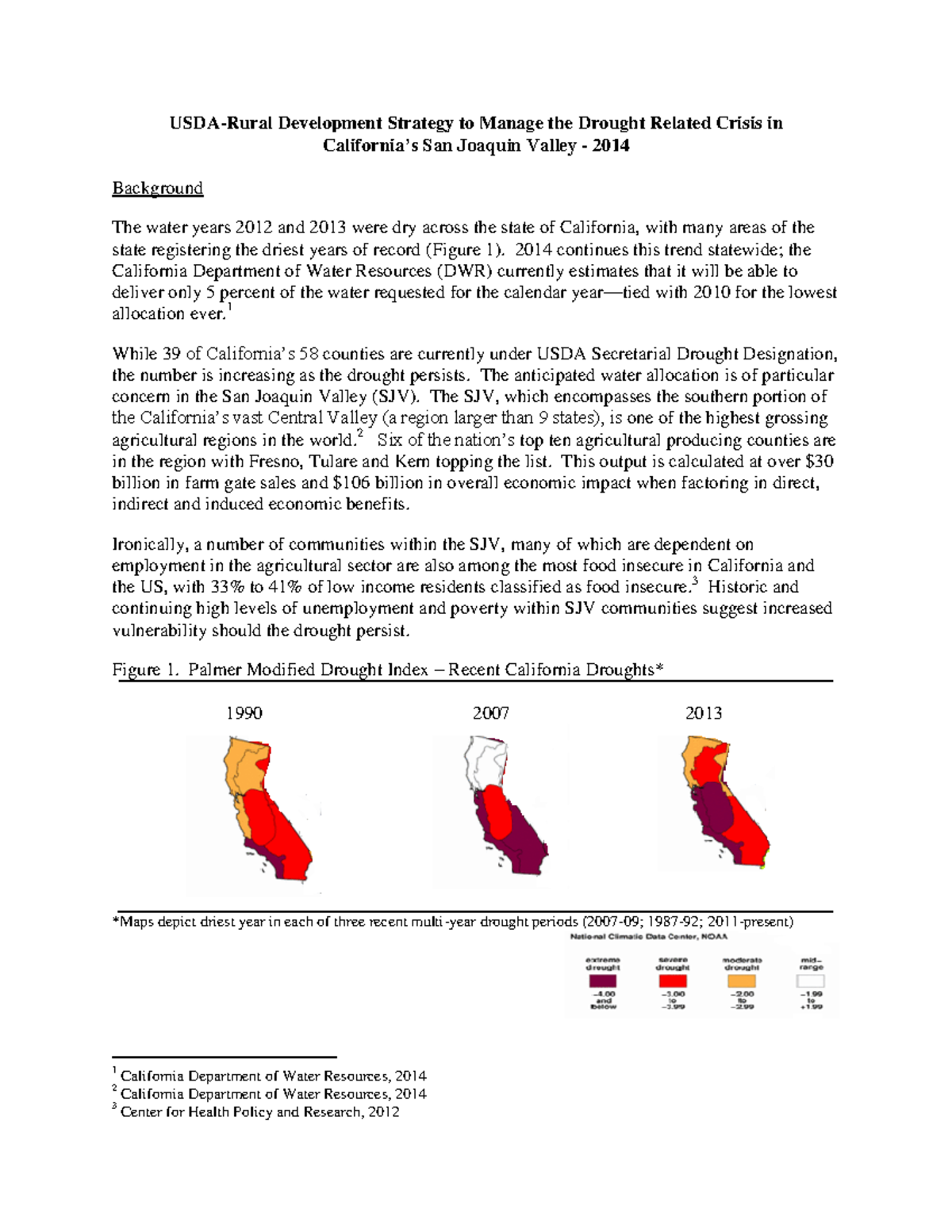 California USDA-RD Strategy for Managing 2014 Drought in SJV - USDA ...