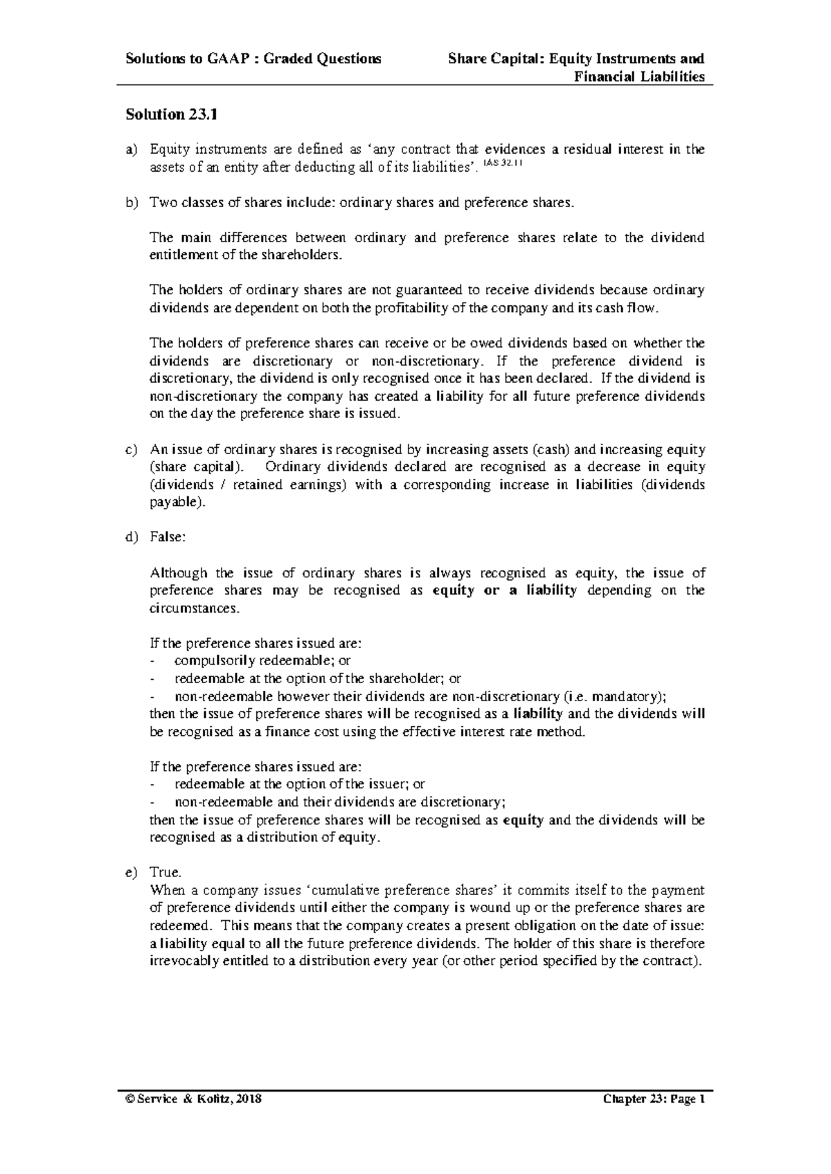 Financial Liabilities Analysis: Equity Instruments & Share Capital (23 ...