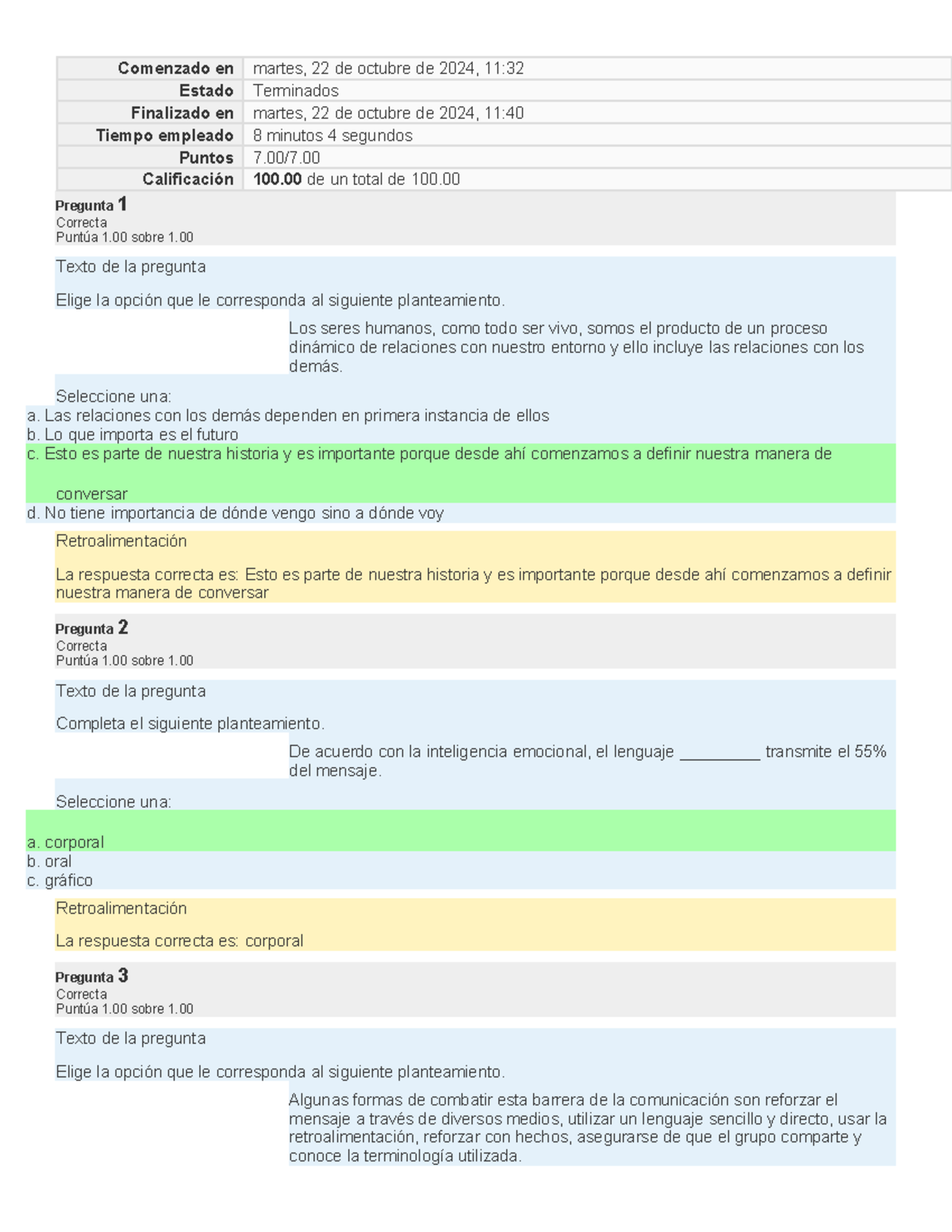 Examen 1 Comunicacion Efectiva - Comenzado en martes, 22 de octubre de ...