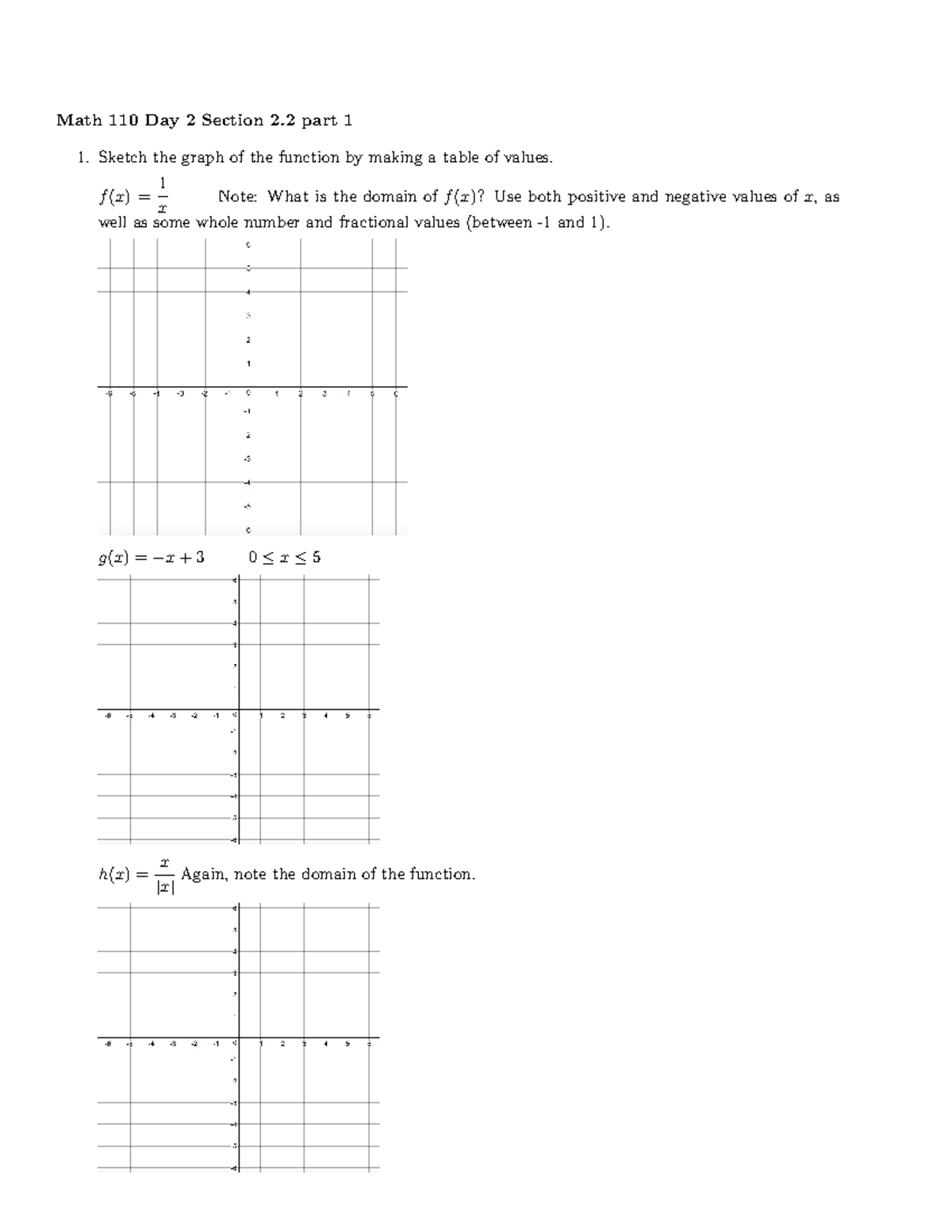 Math 110 - Piecewise Functions & Graphing Techniques (Day 2) - Studocu