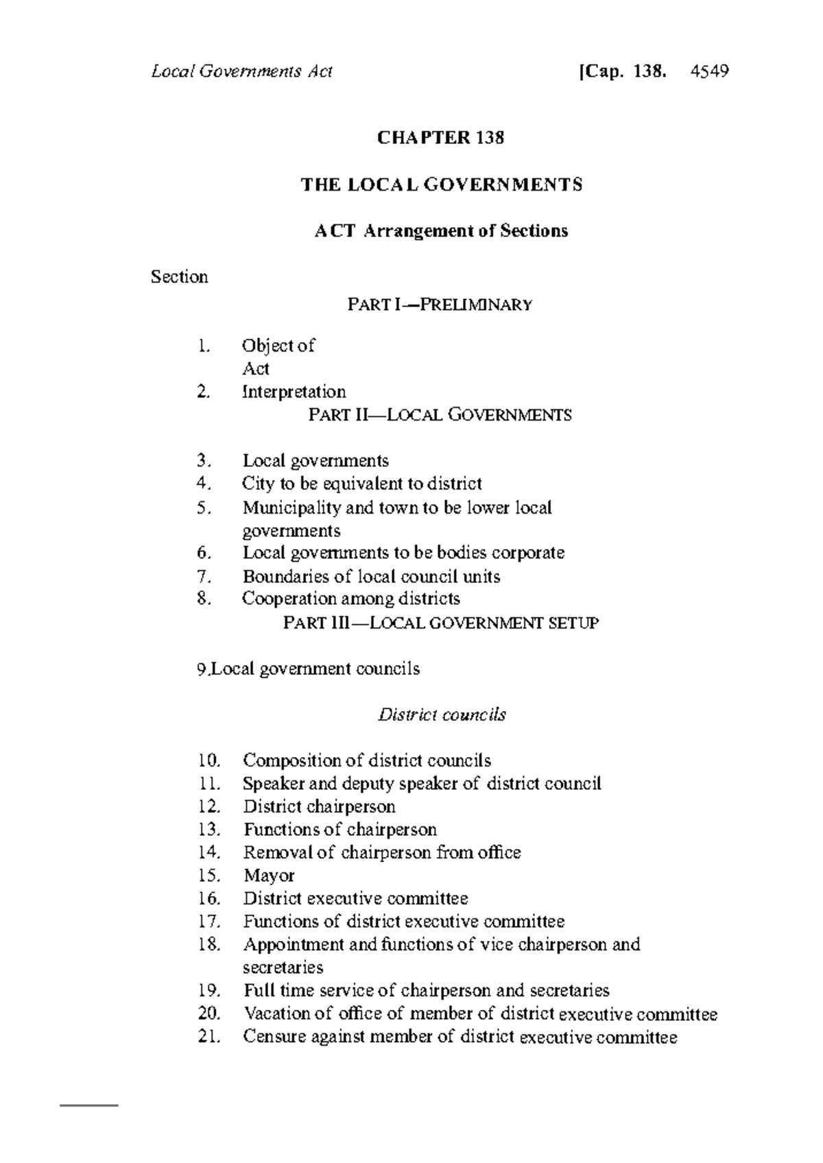 Local Governments Act 138: Comprehensive Overview and Provisions - Studocu