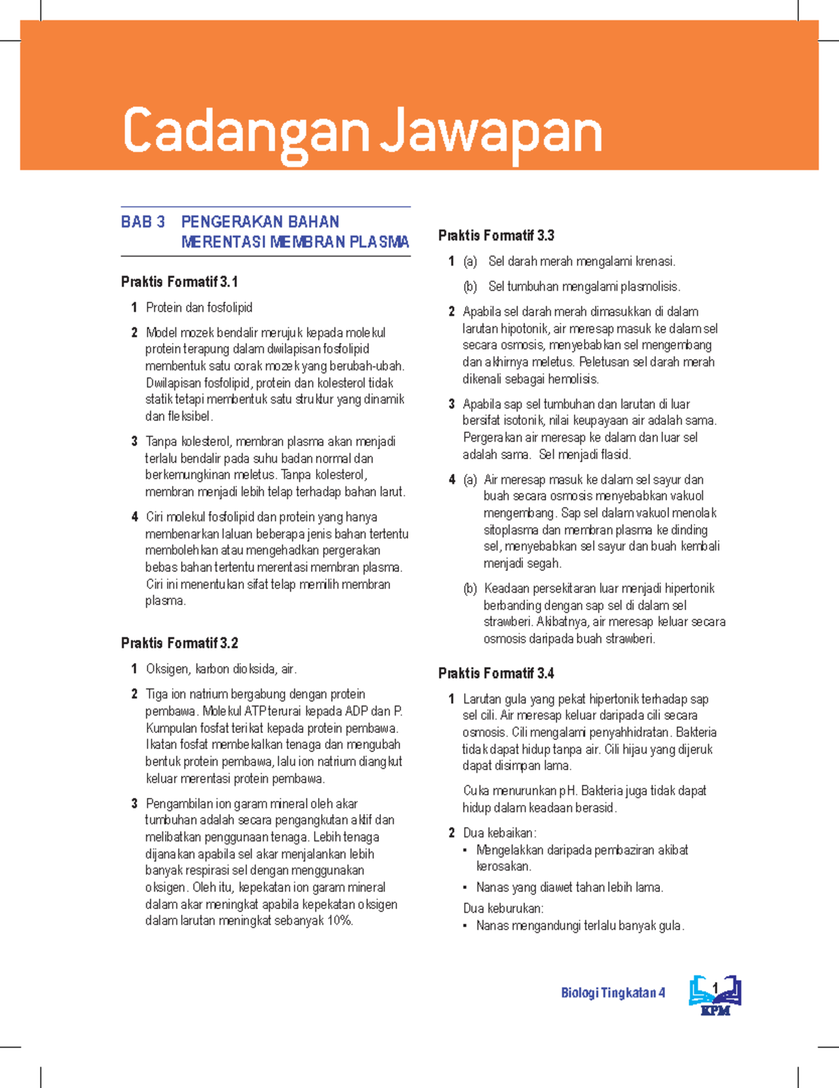 Bab 3 - Nota Kuliah: Pengerakan Bahan dan Membran Plasma - Studocu