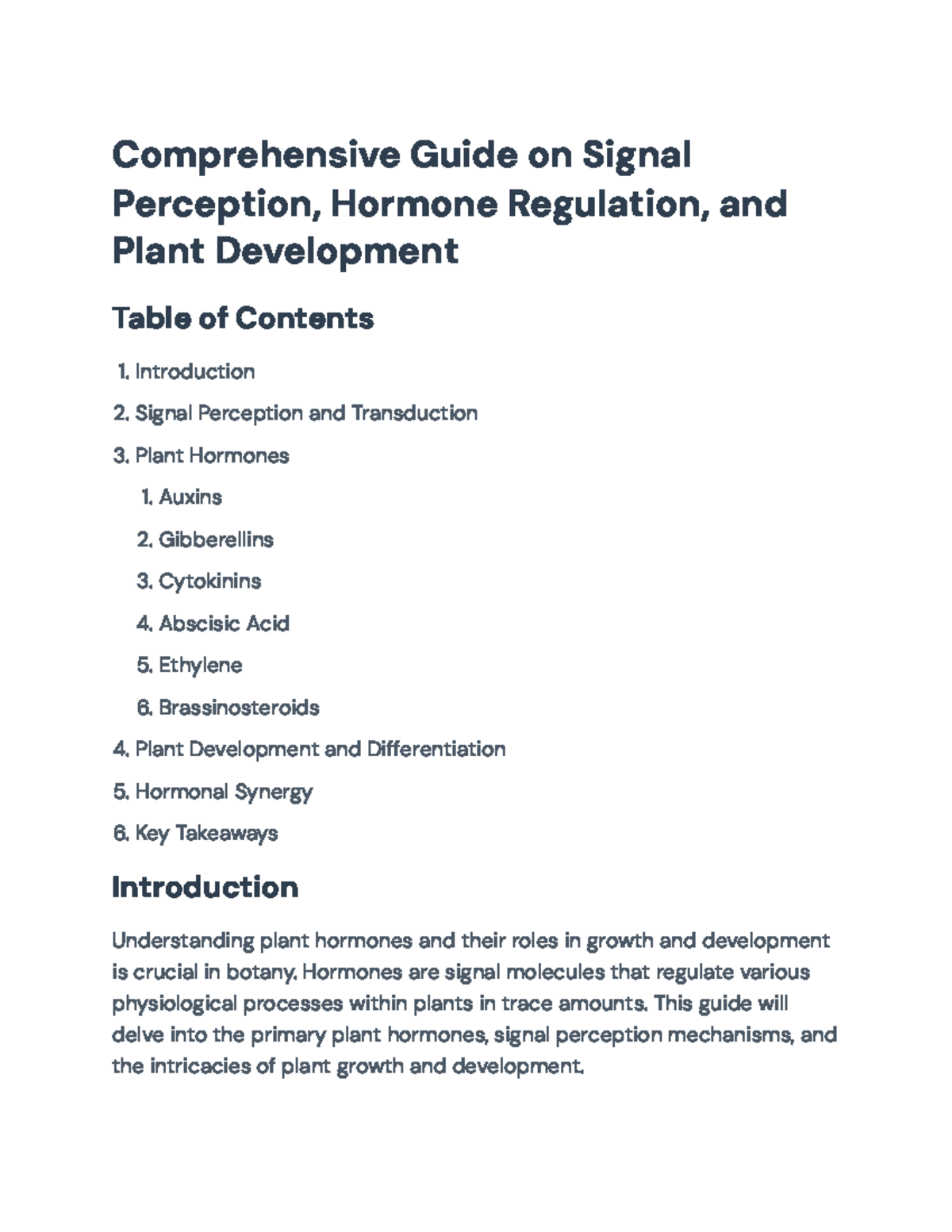 Comprehensive Guide on Plant Hormones and Development (BIO 101 ...