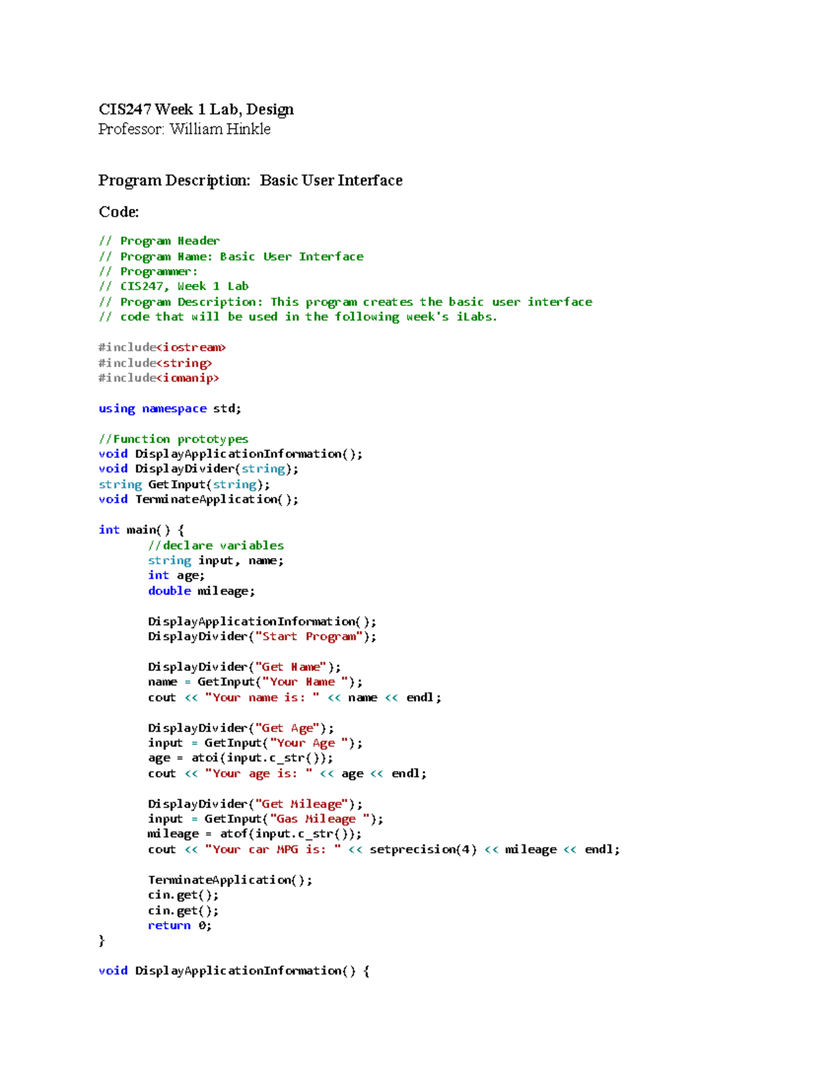 CIS247 Wk1 Lab - Basic User Interface Development and Code - Studocu
