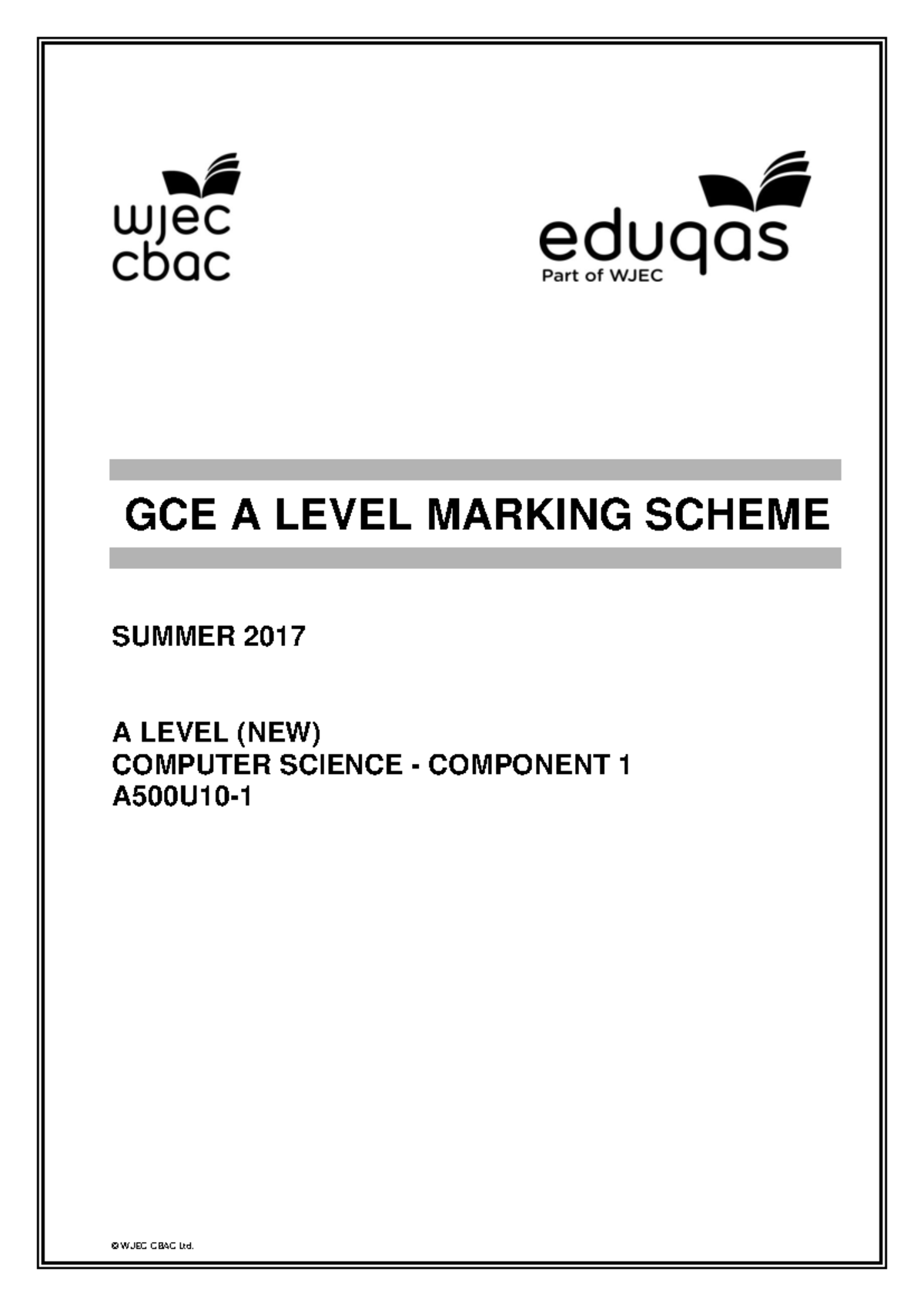 A500U10-1 Eduqas GCE A Level Comp Science Comp 1 MS S17 - GCE A LEVEL ...