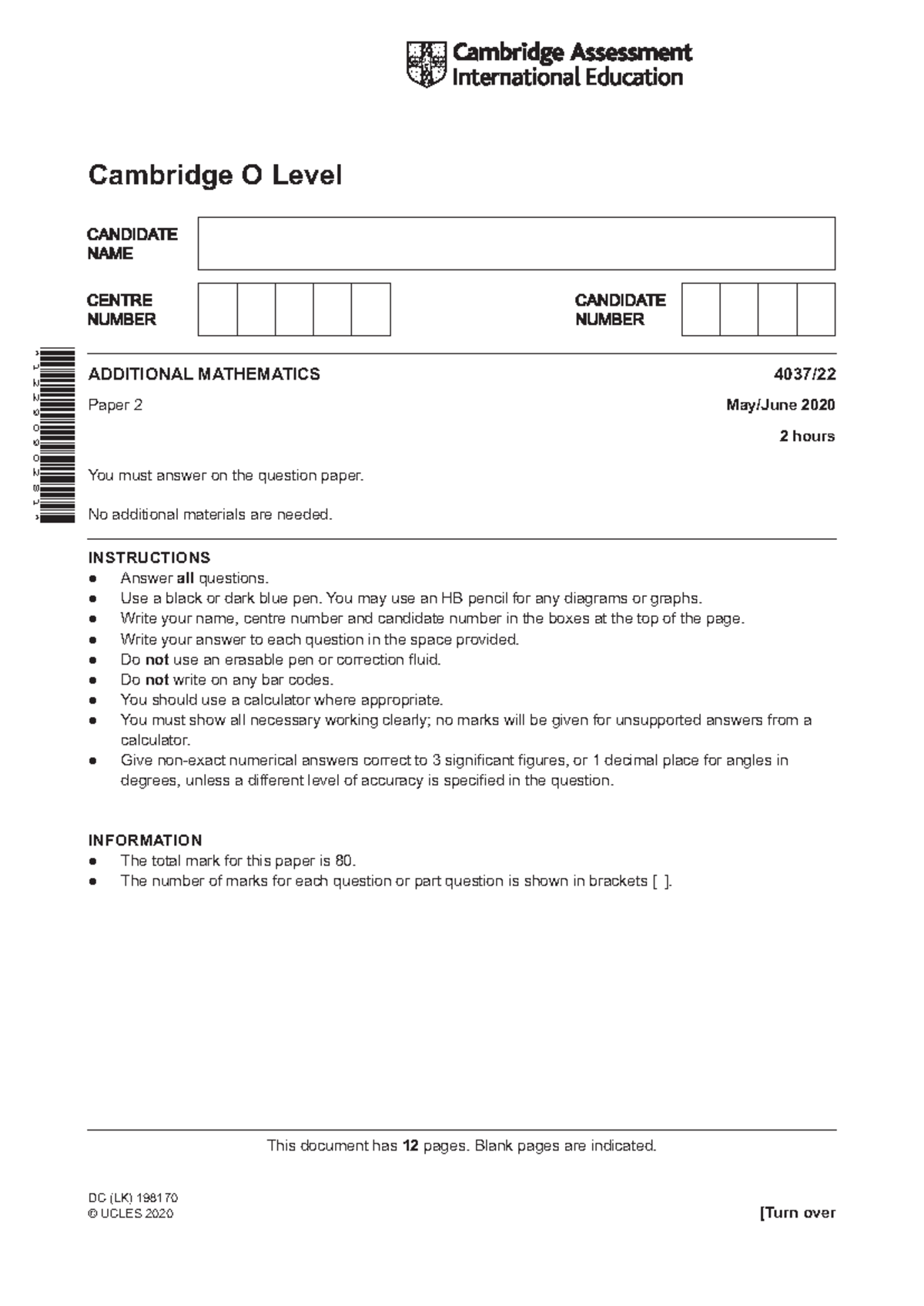 4037 s20 qp 22 - questions and answers - Cambridge O Level 1 2 2 9 0 9 ...