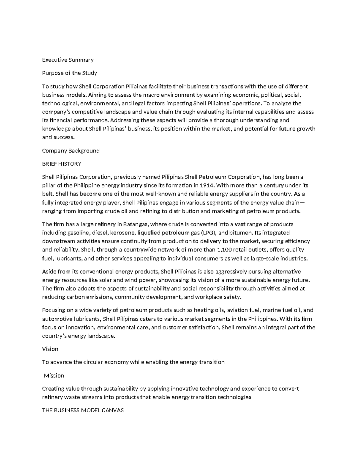 Shell Corporation Pilipinas: Business Models & Sustainability ...