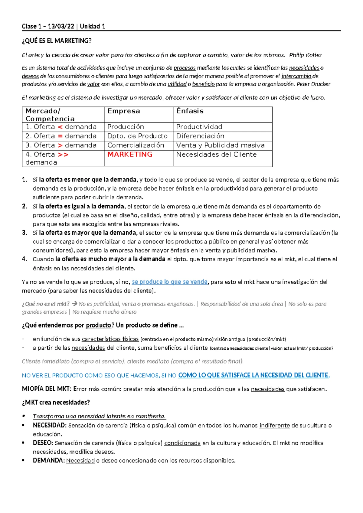Marketing - Apunte - 1er Parcial - Conceptos y Estrategias Clave - Studocu
