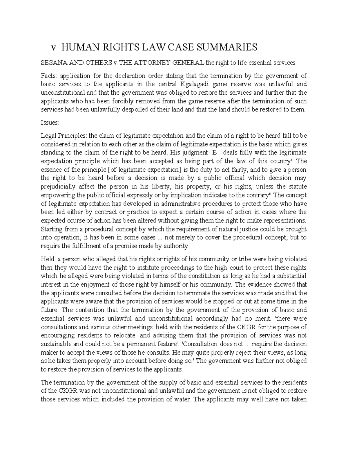 Human Rights Law Case Summaries: Key Legal Principles and Outcomes ...