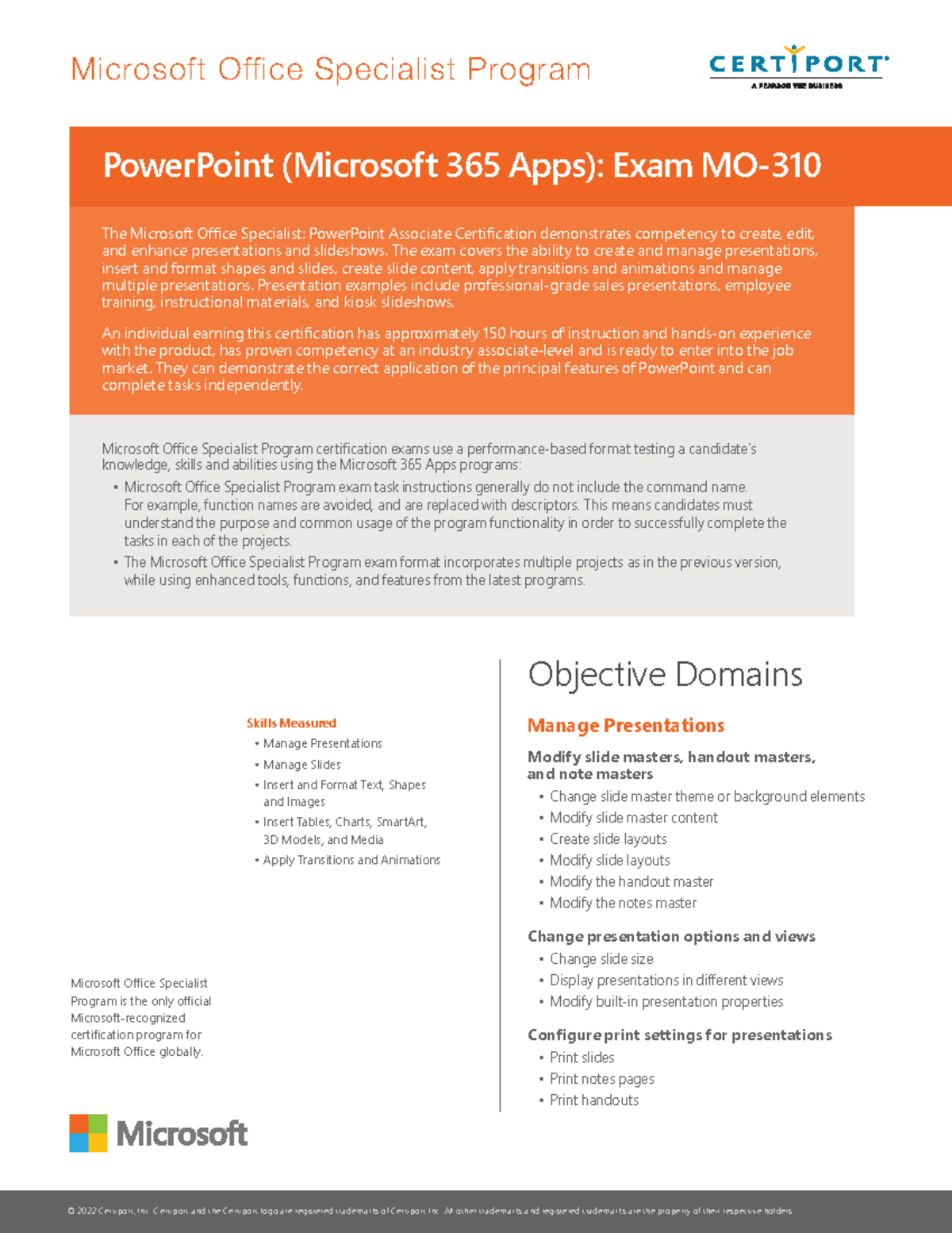 MOS 365 PowerPoint 2022 Exam Study Guide - Studocu