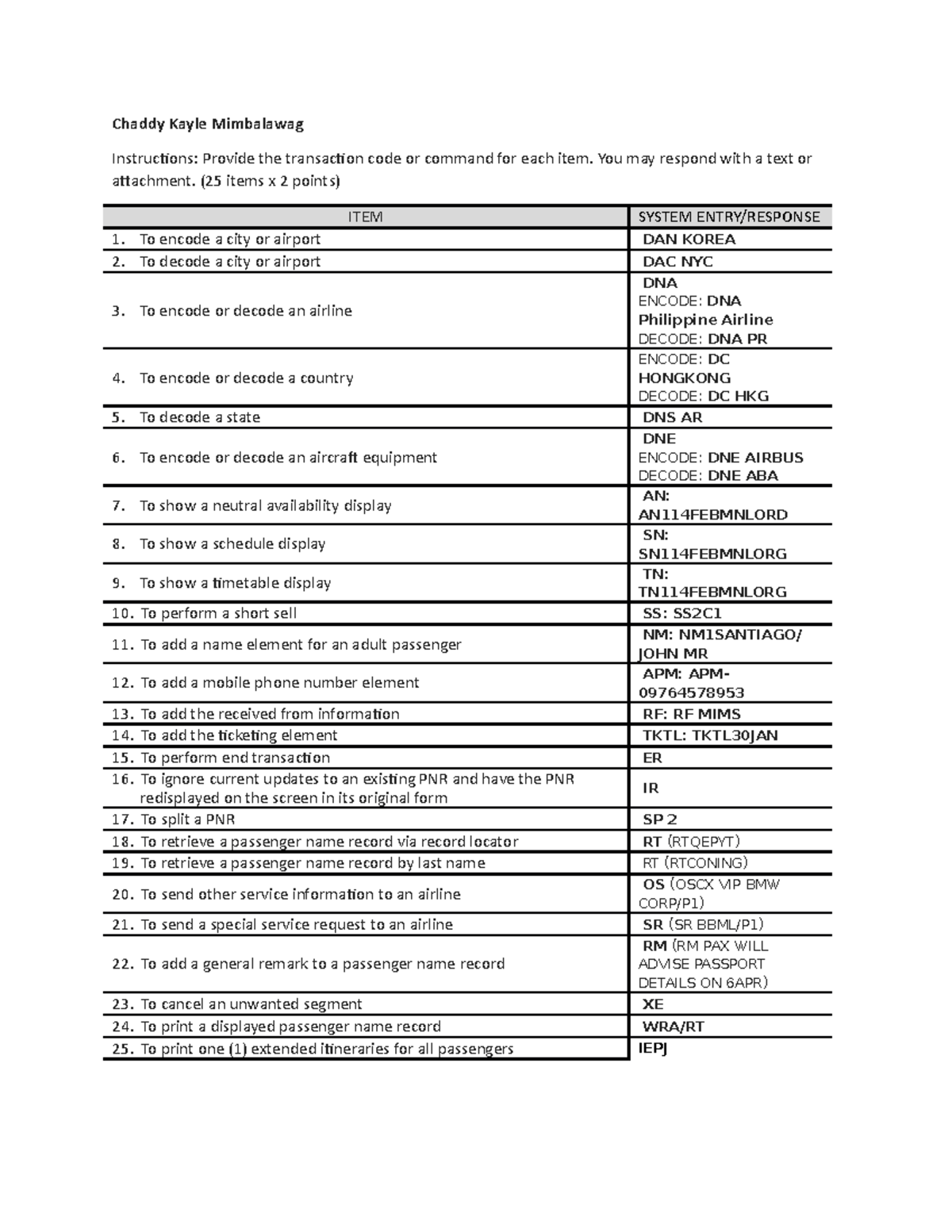 08 Activity 1 - Transaction Codes and Commands Guide - Studocu