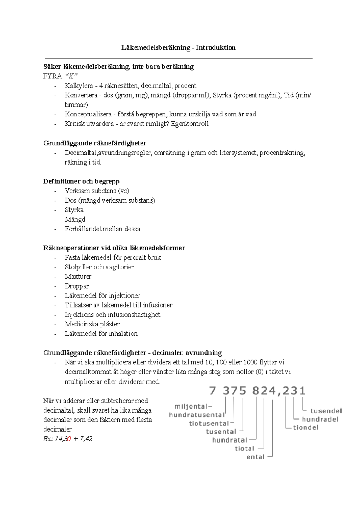 Läkemedelsberäkning FYRA: Introduktion och Grundläggande ...