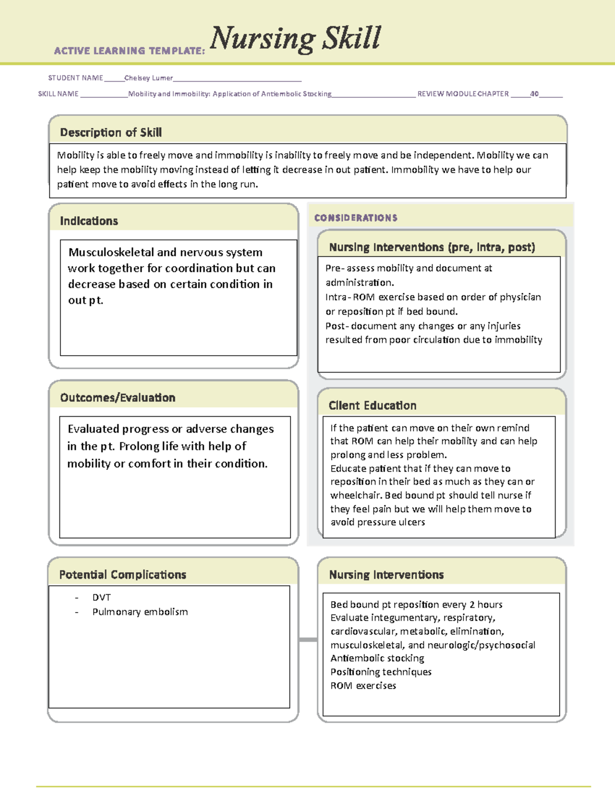 ATI Review Module: Mobility & Immobility in Patient Care - Studocu