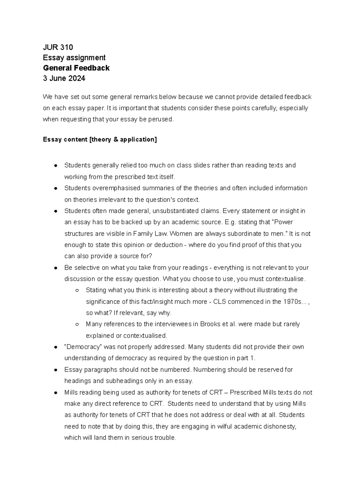 JUR Semester TEST - JUR 310 - Studocu