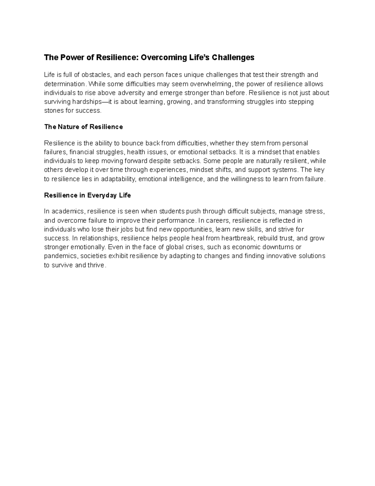 The Power of Resilience Overcoming Life’s Challenges - While some ...