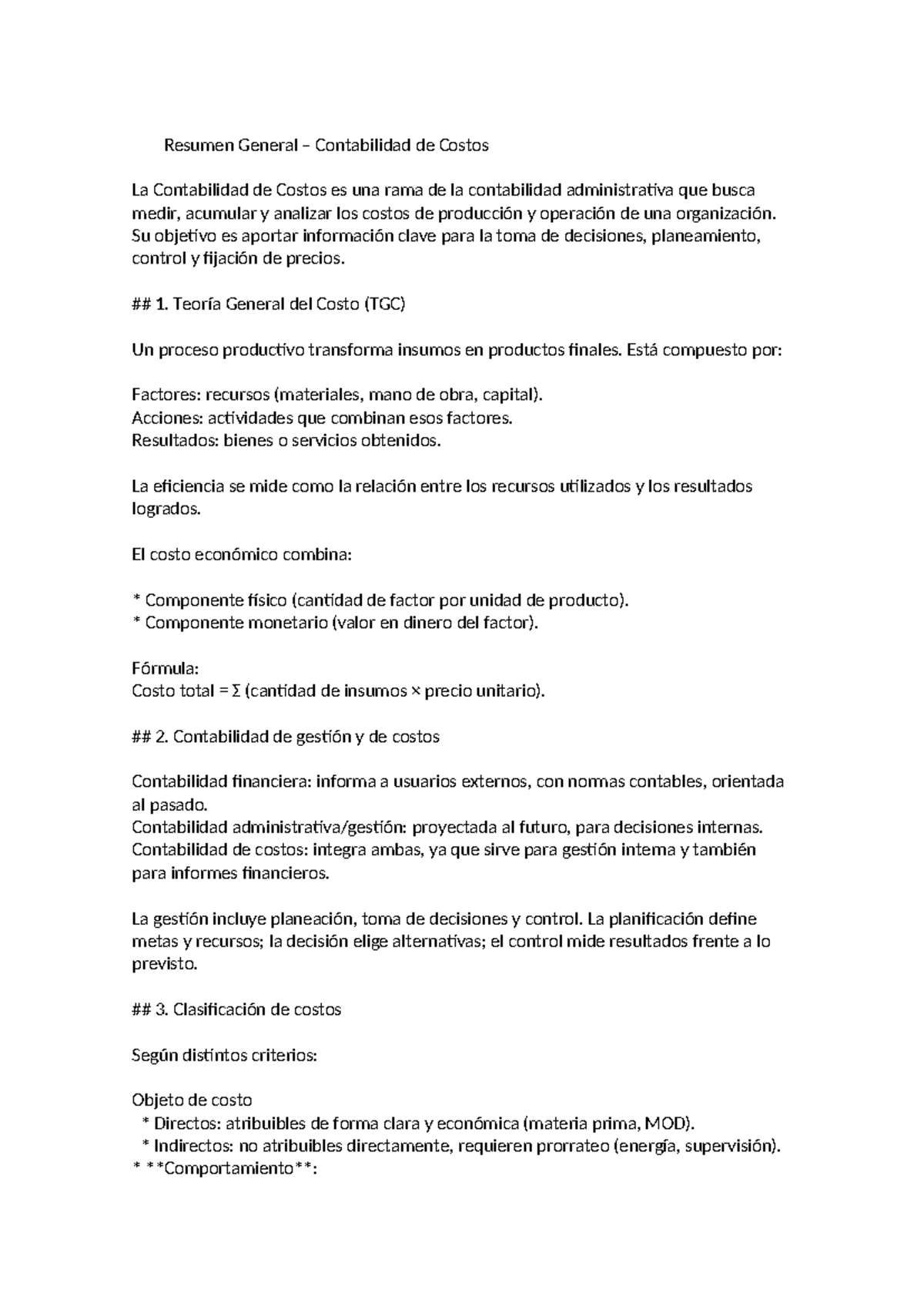 Resumen General - Contabilidad de Costos Módulo 1 - Studocu
