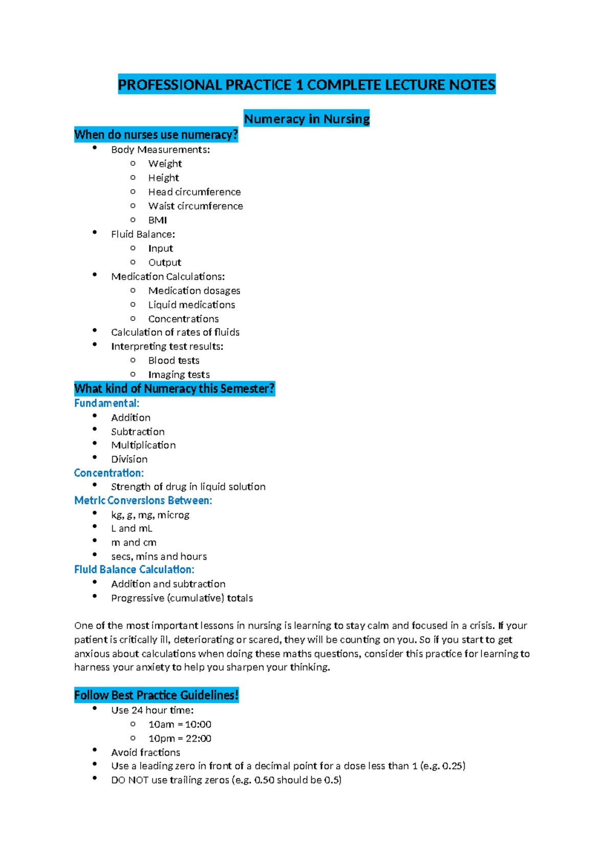 Work Health & Safety Tutorial: Essentials for Nursing Practice - Studocu