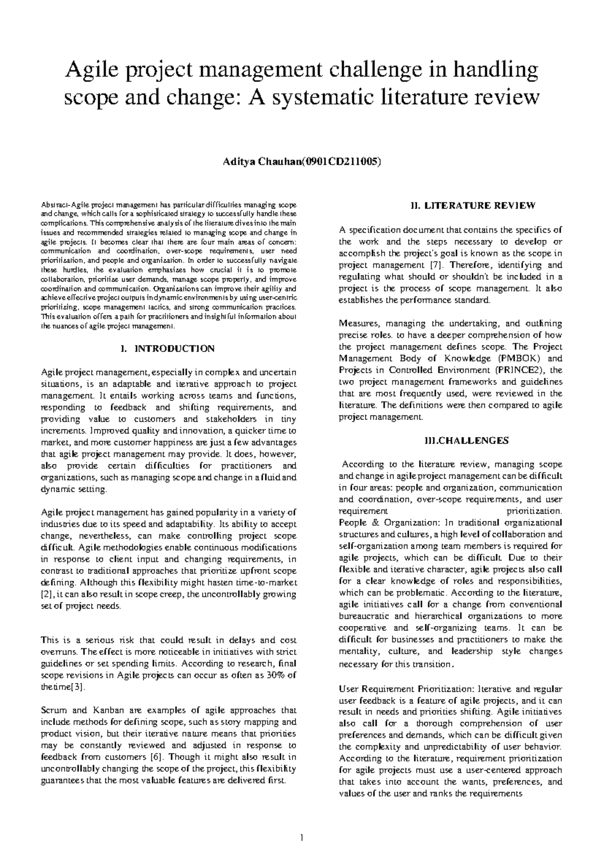 "0901CD2110: Systematic Literature Review on Agile Scope Management ...