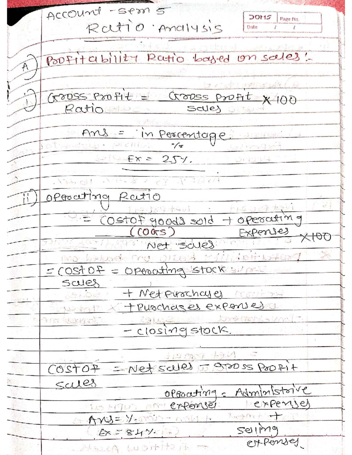 Ratio Analysis Notes for Economics (Course Code: DOMS) - Studocu