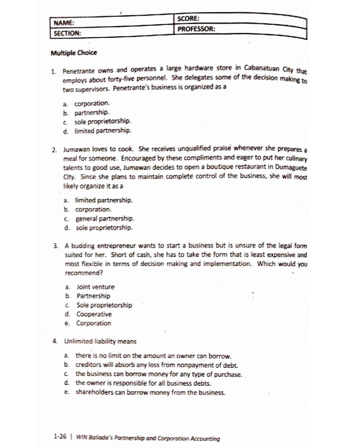 APC Chapter 1: Basic Considerations and Formation Quiz - Studocu