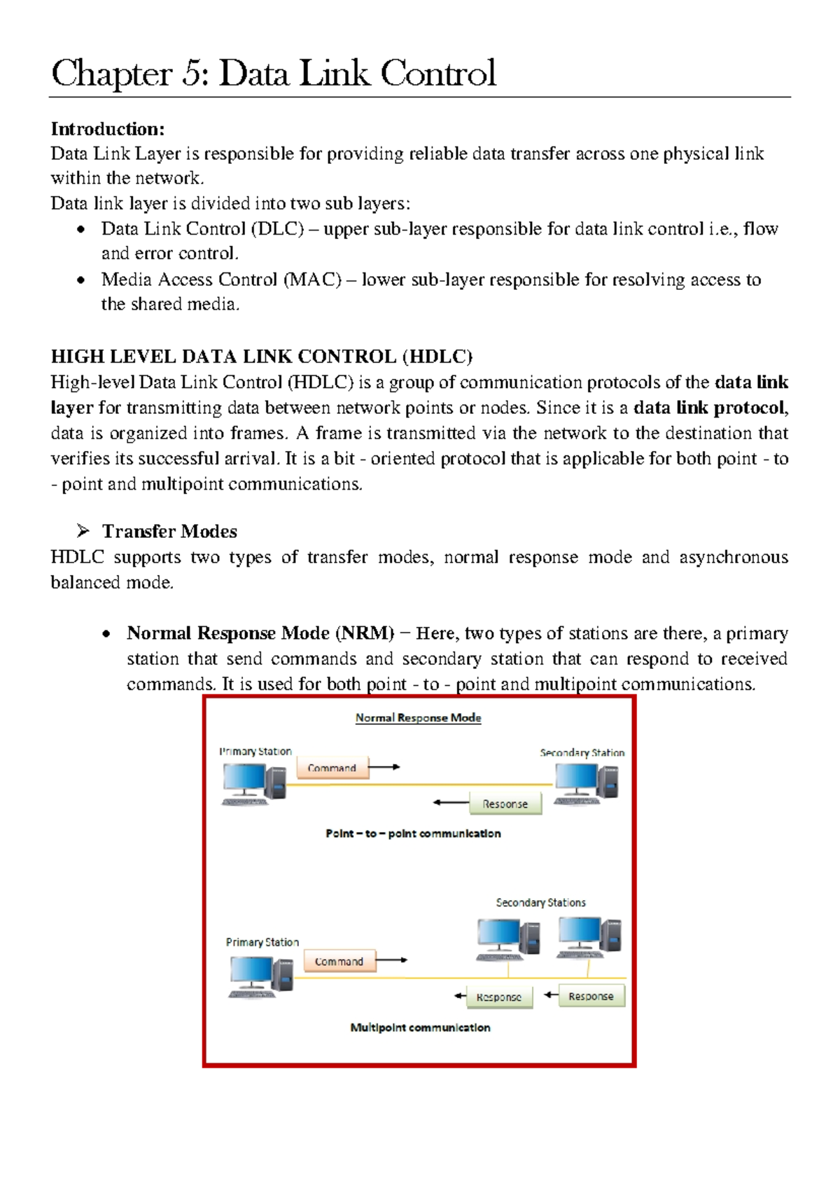 Chapter 5 CN - Data Link Control Overview and Functions - Studocu