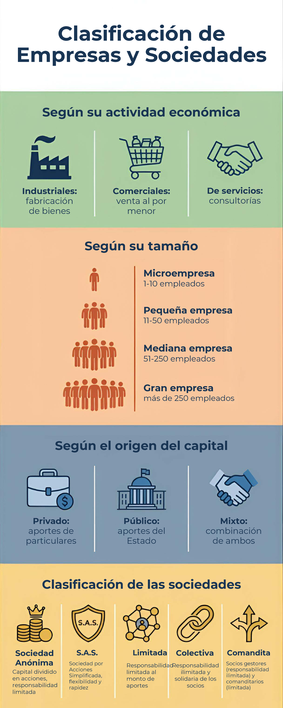 Infografia Tipos DE Empresa Y Sociedades - Clasificación de Empresas y ...