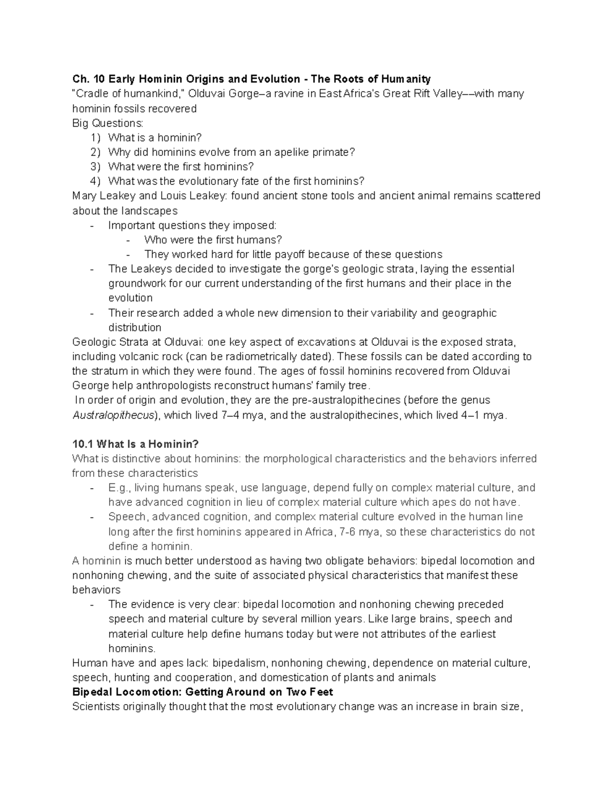 ANTH 3A Ch. 10 - Unit 3A of CSN Physical Anthropology 102 Chapter 10 ...