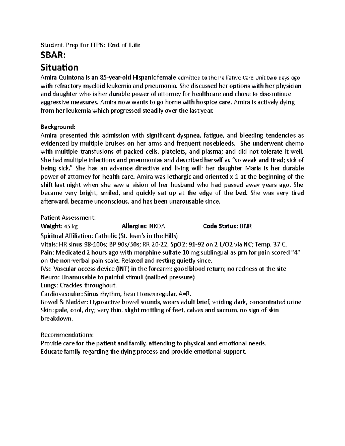 HPS End of Life Student Prep: Palliative Care Insights and Guidance ...