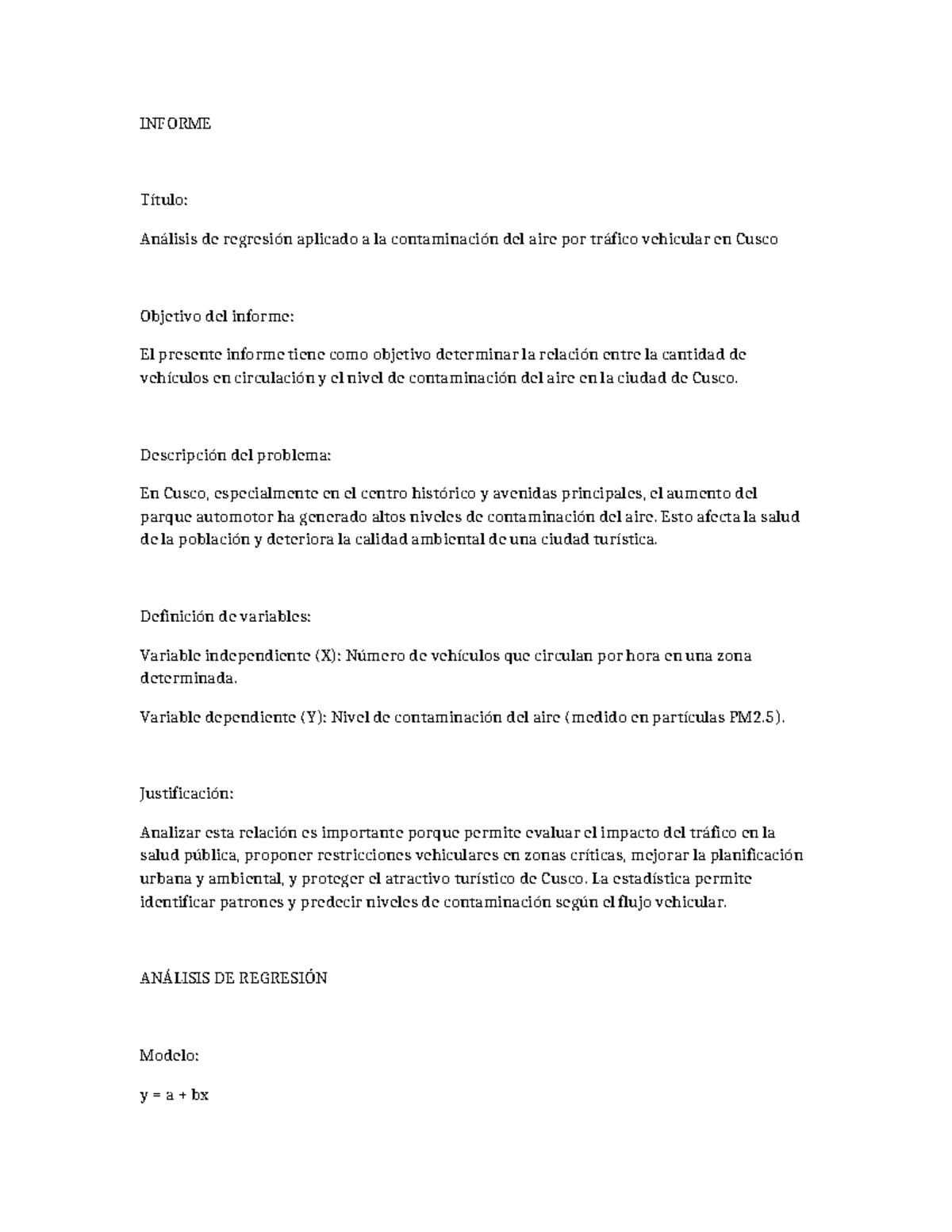 Informe Ddeee: Análisis de Regresión sobre Contaminación del Aire en ...