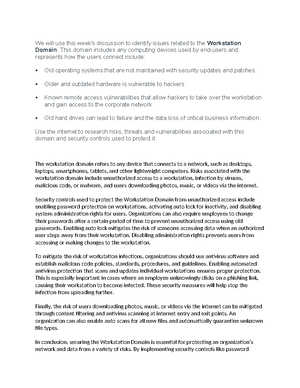 Module 1 - work - Module 1 - DISCUSSION - What does cybersecurity mean ...