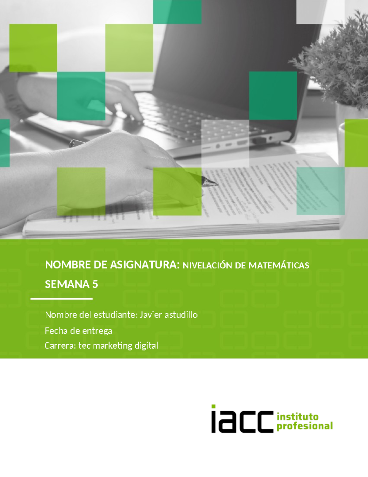 Actividad 5 J - Trabajo Individual de Expresiones Algebraicas - Studocu