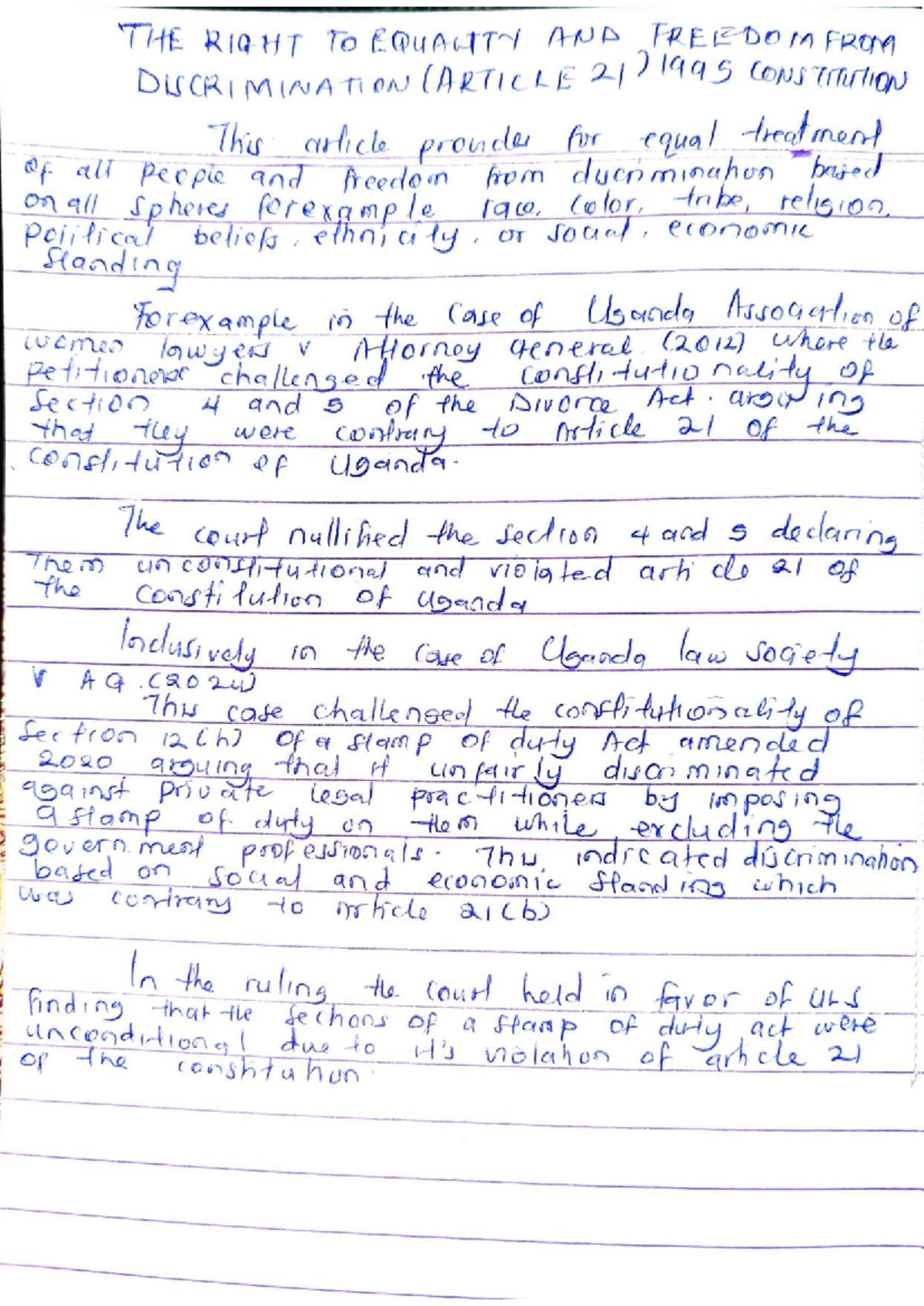 The Right to Equality: Case Study on Discrimination (AP 27295) - Studocu