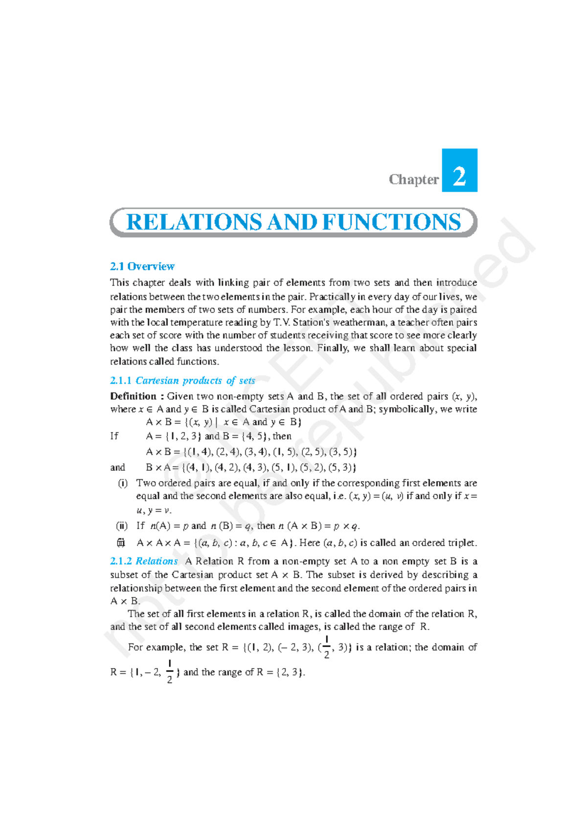 Chapter 2.1 Overview: Relations and Functions Exemplar Notes - Studocu