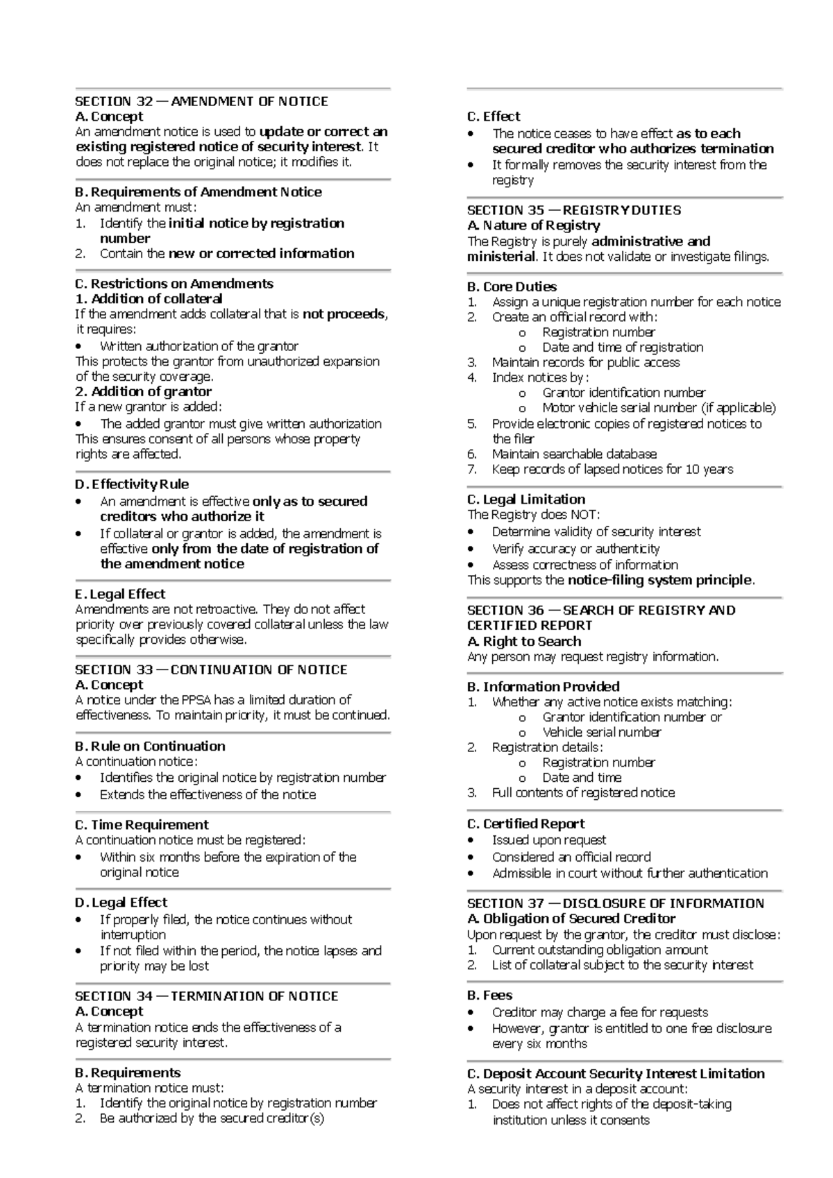 FRIA 20LAW: Comprehensive Notes on Security Interests and Foreclosure ...