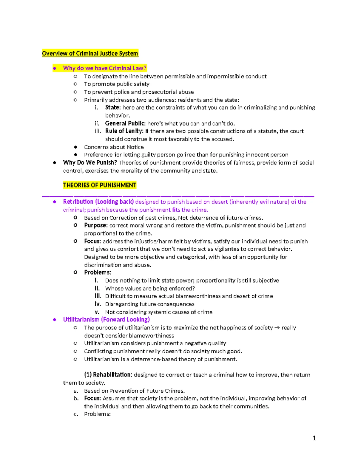 Criminal Law and Procedure Study Notes - Key Concepts Overview - Studocu