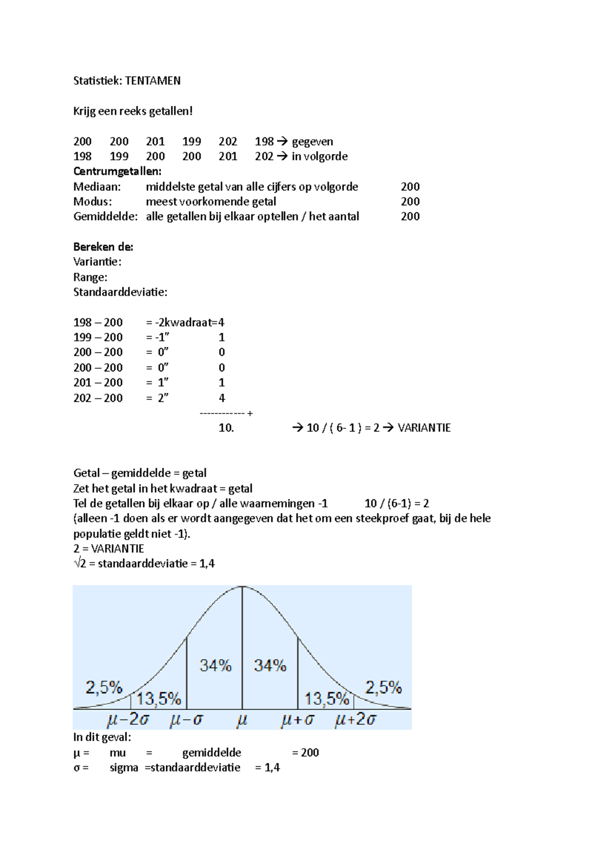 Statistiek SPSS Tentamen Jaar 2: Centrumgetallen en Variantie - Studeersnel