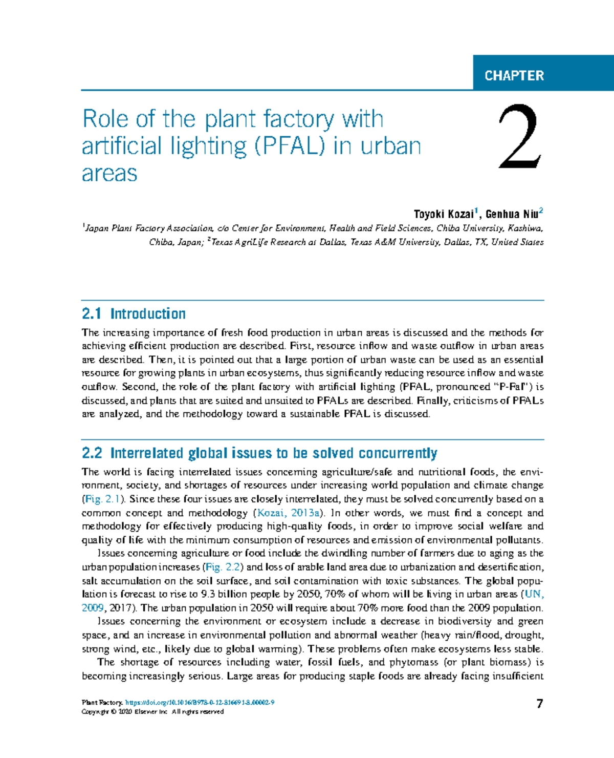 Chapter 2: Role of Plant Factory with Artificial Lighting (PFAL) in ...